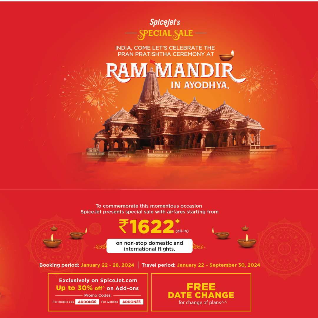 SpiceJet Special Sale at Only INR 1622 and New Flight Launch